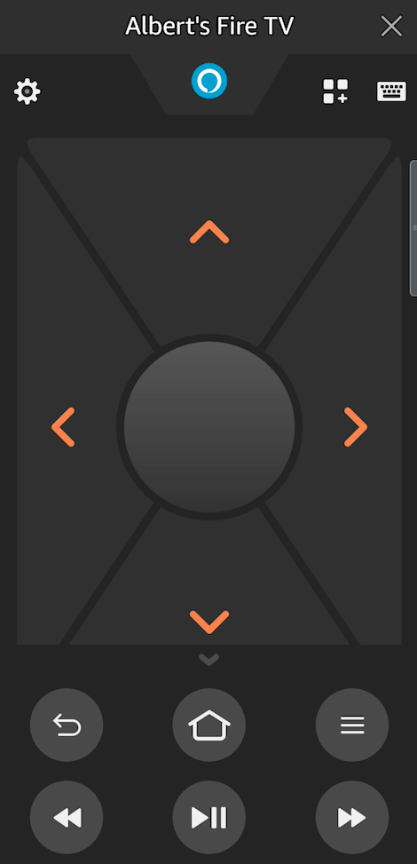 Captura de pantalla de la aplicación Control remoto Amazon Fire TV