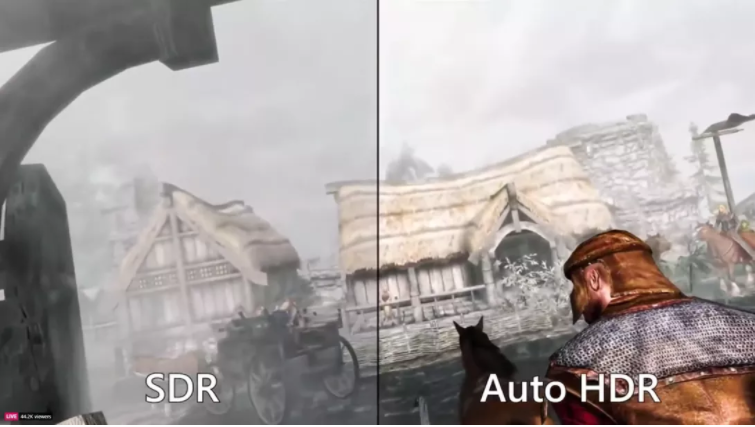 Ejemplo de Microsoft de auto-HDR vs estándar