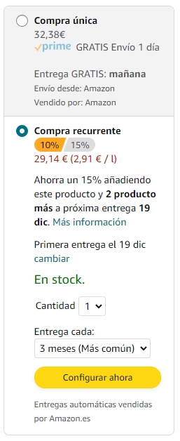 Compra recurrente Amazon