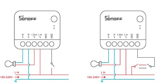 Modo instalación 2 Sonoff ZBMINI-R2