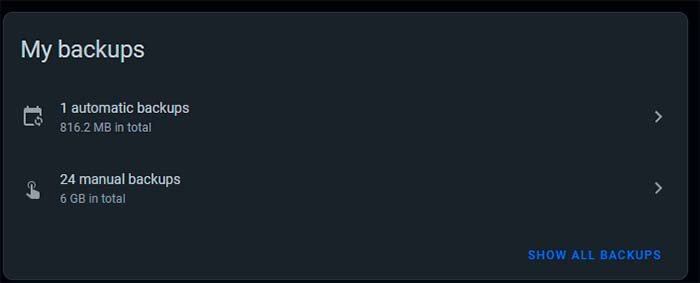 My backups - Home Assistant 2025.1