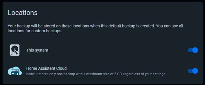 backups locations