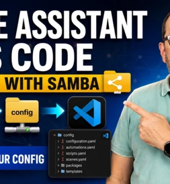 Home Assistant connected to Visual Studio Code using Samba to edit the config folder.