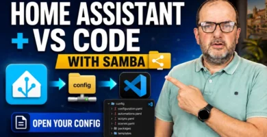 Home Assistant connected to Visual Studio Code using Samba to edit the config folder.