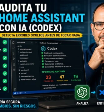 Auditoría segura de Home Assistant con IA y Codex para detectar errores ocultos, automatizaciones, entidades, secretos, logs e integraciones antes de modificar la instalación
