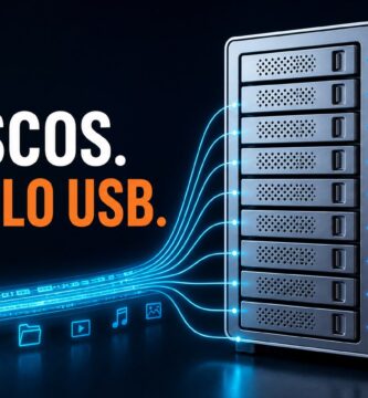 DAS con nueve discos conectados a un enlace USB