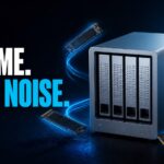 NAS with four NVMe drives and the text zero noise