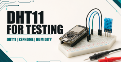 DHT11 sensor connected to ESPHome for testing