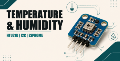 HTU21D I2C temperature and humidity sensor with ESPHome