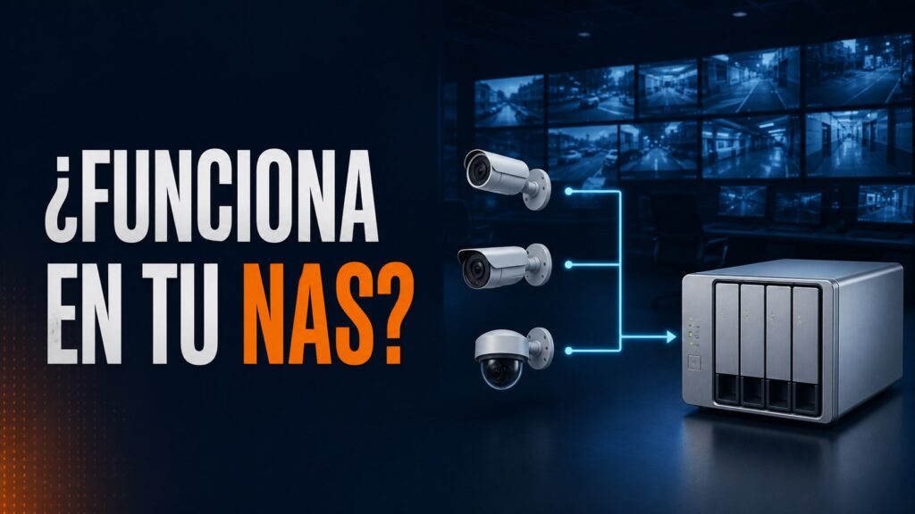 Tres cámaras IP enviando vídeo a un NAS y el texto funciona en tu NAS