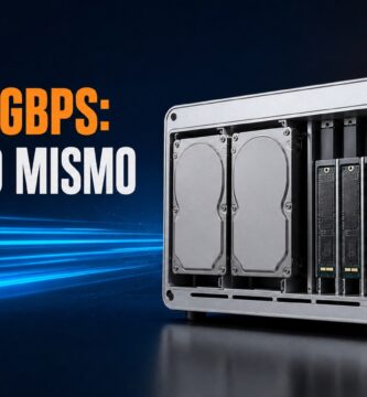 DAS híbrido con dos discos SATA y tres NVMe comparando 10 y 40 Gbps