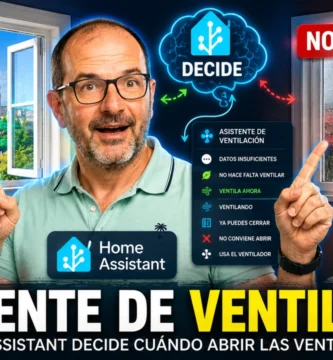 Asistente de ventilación en Home Assistant comparando el aire interior y exterior