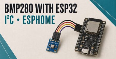 BMP280 module connected to an ESP32 over I2C for ESPHome