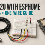 DS18B20 probe connected to an ESP8266 with a 4.7 kiloohm pull-up resistor