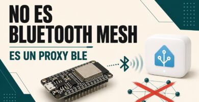 ESP32 enviando Bluetooth Low Energy a Home Assistant con el texto no es Bluetooth Mesh