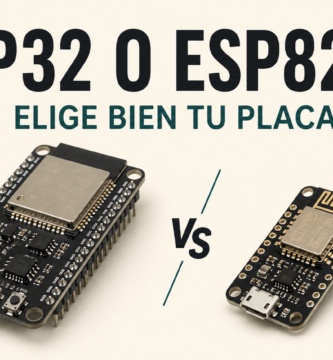 Placas ESP32 y ESP8266 enfrentadas con el texto elige bien tu placa