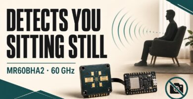 MR60BHA2 mmWave radar detecting a seated person without using a camera