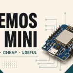 Wemos D1 Mini board with the text small, cheap, and useful