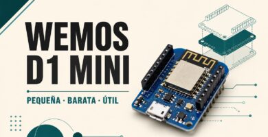 Placa Wemos D1 mini con el texto pequeña, barata y útil