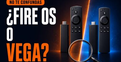 Comparación visual para identificar Fire OS o Vega OS en un Fire TV