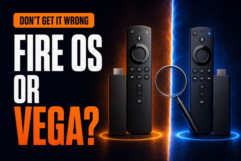 Visual comparison for identifying Fire OS or Vega OS on Fire TV