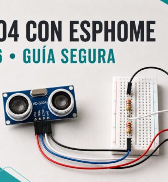 Sensor HC-SR04 conectado a ESP8266 mediante un divisor de tensión para ESPHome