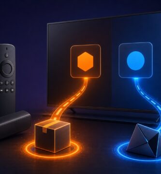 Fire TV with two visual app paths representing Fire OS and Vega OS