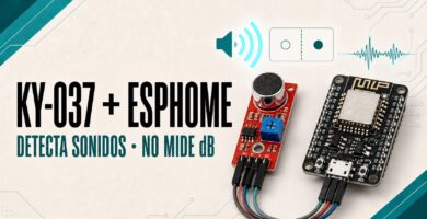 Módulo KY-037 conectado a una placa ESP8266 para detectar sonidos con ESPHome
