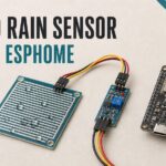 MH-RD rain sensor connected to an ESP32 for ESPHome