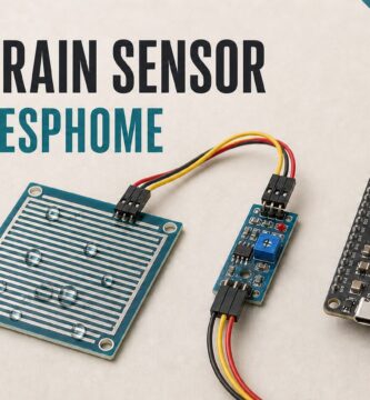 MH-RD rain sensor connected to an ESP32 for ESPHome