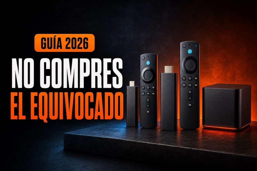 Comparativa de Fire TV 2026 con el texto No compres el equivocado