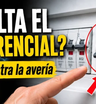 Interruptor diferencial saltado en un cuadro eléctrico doméstico