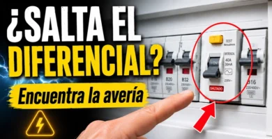 Interruptor diferencial saltado en un cuadro eléctrico doméstico