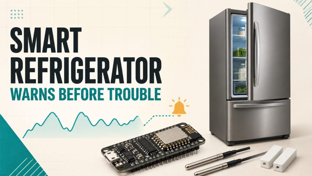 Smart refrigerator monitored by an ESP8266 with two DS18B20 probes and door sensors