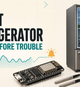 Smart refrigerator monitored by an ESP8266 with two DS18B20 probes and door sensors