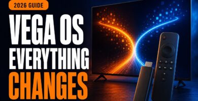 Fire TV with Vega OS and the words Everything changes