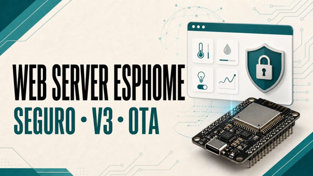 ESP32 con Web Server ESPHome v3 protegido mediante autenticación y OTA