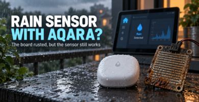 Aqara water leak sensor used as a rain detector with Home Assistant