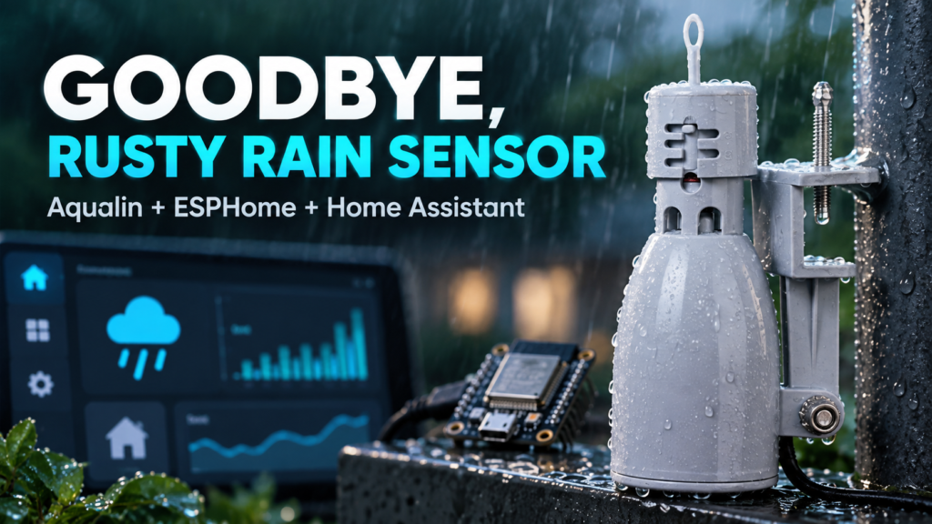 Aqualin Mini-Click rain sensor connected to ESPHome and Home Assistant