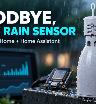 Aqualin Mini-Click rain sensor connected to ESPHome and Home Assistant
