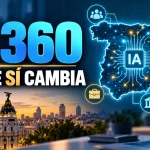 Miniatura del Plan IA360 con mapa de España, elementos de inteligencia artificial y el texto “IA360: lo que sí cambia”.