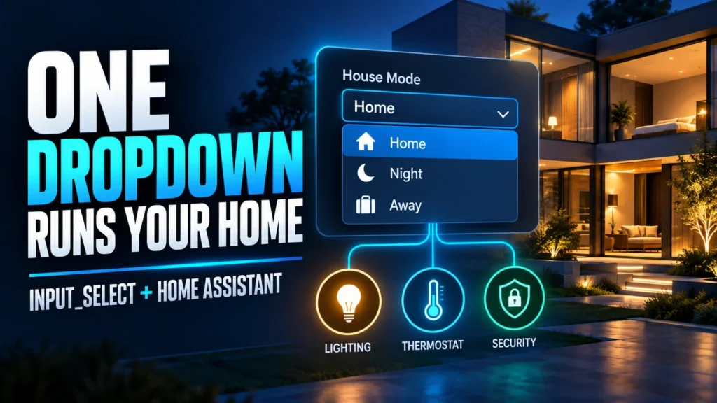 Home Assistant input_select dropdown controlling Home, Night, and Away modes