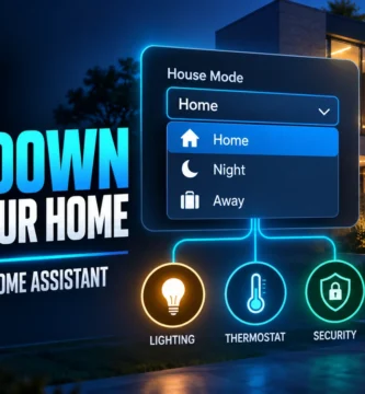 Home Assistant input_select dropdown controlling Home, Night, and Away modes
