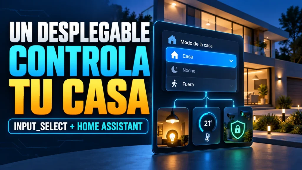 Desplegable input_select de Home Assistant para controlar los modos Casa, Noche y Fuera