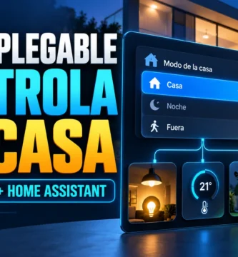 Desplegable input_select de Home Assistant para controlar los modos Casa, Noche y Fuera
