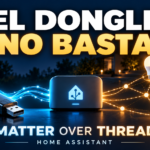 Matter over Thread en Home Assistant: el dongle no basta; ilustración de radio USB, servidor y dispositivos conectados