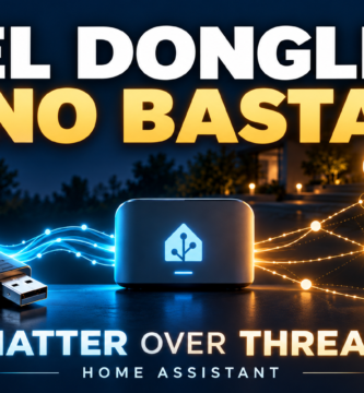 Matter over Thread en Home Assistant: el dongle no basta; ilustración de radio USB, servidor y dispositivos conectados